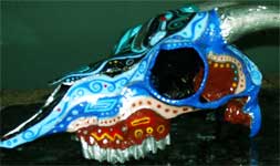 Painted Goat Skull