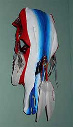 Red, White & Blue Cow Skull