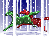 Red & Green Gallop Christmas Cards